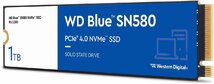 Western Digital ウエスタンデジタル 内蔵SSD 1TB WD Blue SN580 (読取り最大 4,150MB/秒) M.2-2280 NVMe WDS100T3B0E_画像1