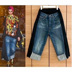 JUNY WATANABE × LEVI'S 21AW 再構築 プリーツ ドッキングデニム ジュンヤワタナベ COMME des GARCONS PLUS noir kei ninomiya TAO Sacai