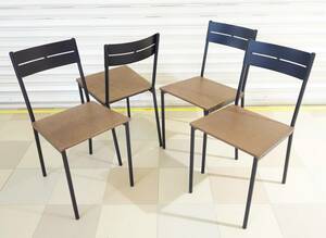 スタイリッシュ　人気　モダンファニチャー＊IKEA JAPAN イケア＊SANDSBERG ＊ダイニングチェア　4脚セット＊ブラック/ブラウンステイン 