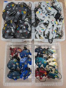 任天堂 Nintendo N64 ニンテンドー64 コントローラー controller 100個 ジャンク品 まとめ グレー ブラック ブルー クリアレッド ブルー