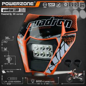 POWERZONEオートバイLEDヘッドライトヘッドランプヘッドライトSUPERMOTOフェアリングKTM EXC SXF MXダートバイクENDURO LEDヘッドライト