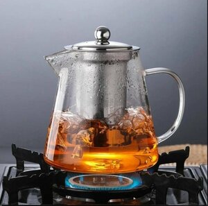 高耐熱ポット 450/750ML 直接コンロ可能 お茶 紅茶 コーヒー 付蓋 ガラス 便利 茶こし インスタBQ557