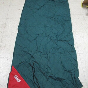 コールマン SLEEPING BAG グリーン 2点セット 立て約64㎝ 横約31㎝ 寝袋 管理6E0208Q-B1の画像10