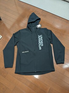  новый товар с биркой UNDER ARMOUR Under Armor XXL окно жакет UA brush dou-bn полный Zip f-ti1381347 черный включая доставку 