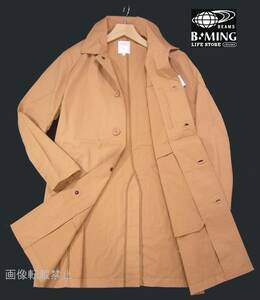 新品 春 ビームス B:MING by BEAMS　撥水 ストレッチ ステンカラーコート　M　ライトブラウン スプリングコート