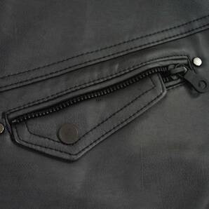 新品 大きいサイズ！ ニコル 衿ベルト ライダースジャケット 54/3XL ブラック系  ラムレザーライク HIDEAWAYS NICOLEの画像6
