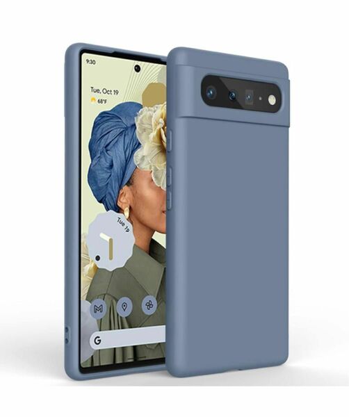 Google Pixel 6 ケース カバー シリコン スリム ピクセル 6 カバー ワイヤレス充電対応 スマホケースブルーグレー