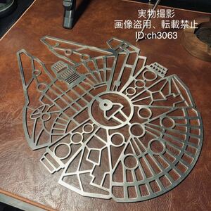 超激レア Star Wars風 ミレニアムファルコン テーブル天板 焼き網 焚き火五徳 35×25cm 厚3mm ステンレス製 キャンプ アウトドア 野外登山