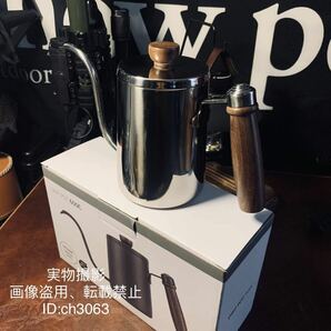 超高品質 鏡面 ステンレス製 直火HI 適用 細口コーヒーポット 頑丈 キャンプ用 600ml アウトドア 野外登山 385gの画像2