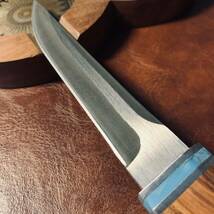 超高品質 木鞘ナイフ 鋼刃 和式小刀 伝統工芸　日本刀型 キャンプ　アウトドア　釣り 野外登山 25cm_画像3