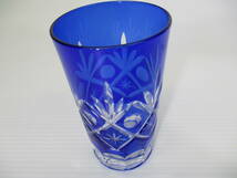 【未使用藍彩切子グラス】藍彩　切子　藍彩切子　切子グラス　タンブラー　冷茶　 冷茶グラス　グラス　ペア　2個組　セット　　＃0510-001_画像6
