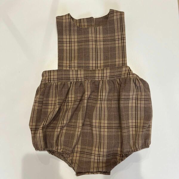 calin maroon check rompers オリジナル ロンパース