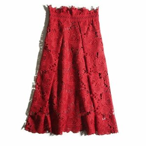 M6231f49 VADORE Adore V rose race skirt red 36/ red long skirt race skirt spring ~ autumn 