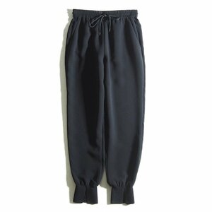 M6888f50　▼theory セオリー▼　Crepe Combo Slouchy Jogger 裾スリット イージーパンツ ブラック S / 黒 ジョガーパンツ シーズンレス