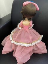 昭和レトロ 当時物 レトロポーズ人形 ファッションドール ピンクドレス アンティーク 高さ:39cm_画像4