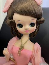 昭和レトロ 当時物 レトロポーズ人形 ファッションドール ピンクドレス アンティーク 高さ:39cm_画像2