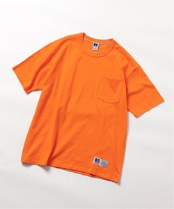 RUSSELL ATHLETIC × EDIFICE 別注 ポケット付き Tシャツ RC-22245ED 070 ORANGE SIZE L