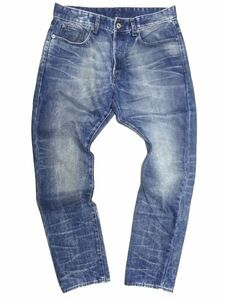 *G-STAR RAW*3301 TAPERED Denim брюки 33/ji- Star rou конический джинсы G анютины глазки хлеб мужской б/у обработка 