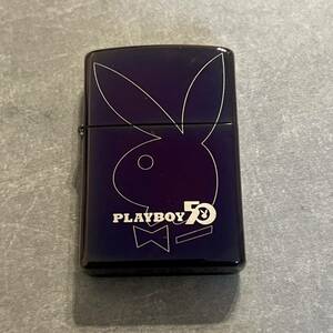 ZIPPO/ジッポー Playboy/プレイボーイ 50th Annibersary ブルーメタリック/2003年製　ジッポ 