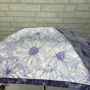 未使用 INTER PLANET 折りたたみ傘 雨傘 レディース 紫 パープル コンパクト 55㎝ 花柄の画像6