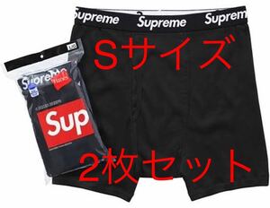 新品未使用 送料無料Supreme Hanes Boxer Briefs シュプリーム ヘインズ ボクサーパンツ Sサイズ BLACK ブラック2枚入り コットン100%