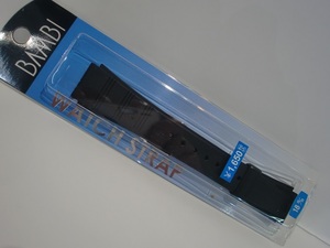 【18mm】黒【ウレタン】BGB090AP バンビ時計バンド 本体価格1,500円