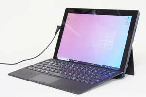 【1円～】キーボード付 12.2型WUXGA液晶タブレットPC Lenovo IdeaPad Miix 520 i5-8250U RAM8G SSD256G カメラ 指紋認証 Win10 ACアダプタ