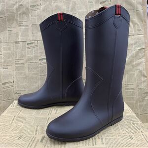  new goods L size 23.5-24.0cm complete waterproof ear attaching long rain boots long rain shoes rain sneakers waterproof boots dark brown osw114