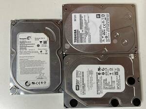 411D06★HDD/SATA/3.5インチ【500GB/3TB】3台/まとめて/データ消去済み/CrystalDiskInfo正常判定