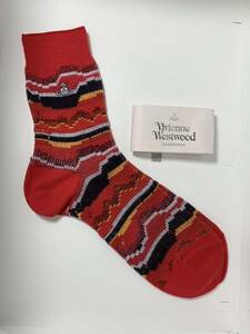 vivienne westwood ヴィヴィアンウエストウッド　 メンズソックス　 レッド 新品未使用品 25〜26センチ靴下