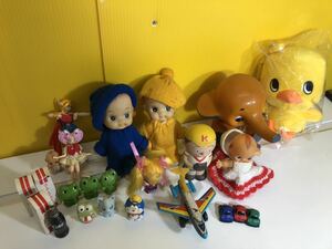  【現状品】中古品　レトロ おもちゃ まとめ ソフビ キューピー/ケロちゃん/サトちゃん/コーラ/チキン 昭和 レトロ 当時物 長期保管品 