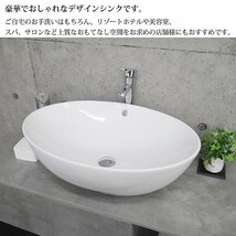 豪華 洗面ボウル デザインシンク 洗面台 トイレ 水周り おしゃれ ナチュラル DIY 家具 インテリア 手洗い鉢 排水ホース付き 丸型 WB-25WH_画像2