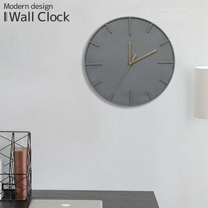 壁掛け時計 北欧 おしゃれ ウォールクロック 掛け時計 木製 セメント吹付け アナログ時計 インテリア カフェ 店舗 高級 29.5cm BT-118LGY