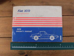  Fiat X1/9 Fiat 1976 Owners Manual owner's manual with defect 2541