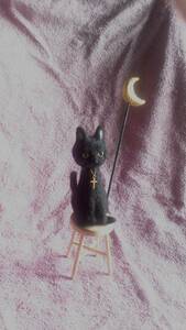  wool felt black cat . month 