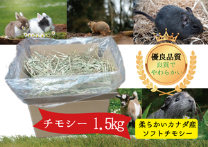【新鮮カナダ産】優良ソフトチモシー1.5ｋｇ　牧草、乾草、ウサギ、デグー