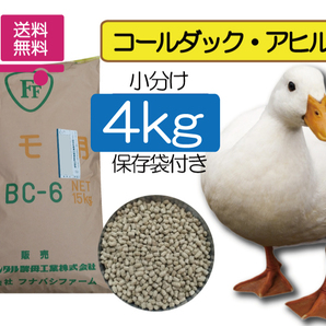 最安値【期間限定SALE大特価】★送料無料 たっぷり4ｋｇ【アヒル・コールダック用総合飼料・ペレット】BC-6 オリエンタル酵母　　 