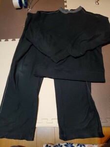 UNIQLO Uniqlo fleece room wear pyjamas part shop put on nightwear black color size M [ secondhand goods ]