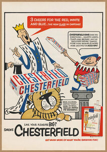 CHESTERFIELD イラスト レトロミニポスター B5サイズ 複製広告 ◆ チェスターフィールド タバコ USAD5-319