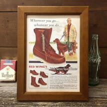 レッドウィング ブーツ ミニポスター B5額縁付き ◆ 複製広告 RED WING B5-310_画像1