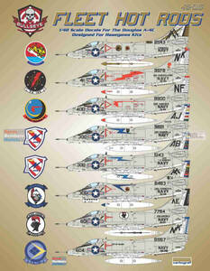 ブルズアイ Bullseye Model Aviation BMA48015 A-4C Skyhawk 'Fleet Hot Rods' 1/48 用デカール