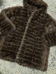 22ss Supreme Faux Fur Hooded Coat XL