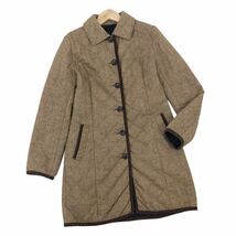 m480 J.PRESS ジェイプレス ステンカラー キルティング コート 中綿コート 上着 羽織り アウター ベージュ系 レディース 9_画像1