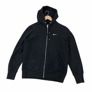 H699⑤ 大きいサイズ NIKE ナイキ 長袖 スウェット パーカー ジップアップパーカー フーディー 羽織り 黒 綿100% 特大 メンズ XL