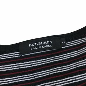 C314 BURBERRY BLACK LABEL バーバリーブラックレーベル 日本製 長袖 Tシャツ ロンT ロング ティシャツ トップス カットソー メンズ 2 黒の画像6