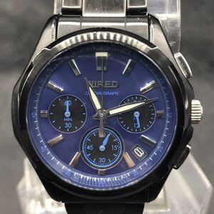 M342 電池交換済み WIRED ワイアード メンズ 腕時計 クオーツ クロノグラフ 黒 ブラック VK63-K040 SEIKO セイコー 稼働品