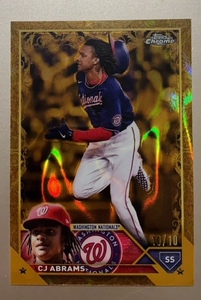 2023 Topps Chrome Gilded Collection Gold Etch Lava Refractors #142 CJ Abrams 10/10
