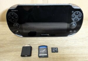 【中古】SONY ソニー PSVITA PCH-1000 ZA01 Wi-Fiモデル クリスタル・ブラック 本体/ソフトセット