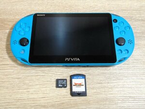 【中古】SONY ソニー PSVITA PCH-2000 ZA23 Wi-Fiモデル アクア・ブルー ドラゴンクエストビルダーズ 本体/ソフトセット