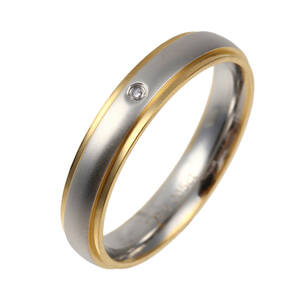 天然ダイヤモンド リング ゴールド プラチナ 仕上げ ペアリング 結婚指輪 マリッジリング 刻印入り 金属アレルギー対応の画像1
